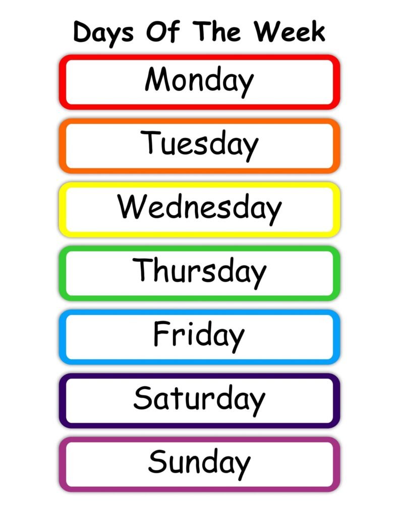 Sunday - Names of the days of the week