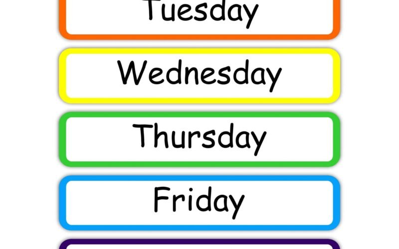 Sunday - Names of the days of the week